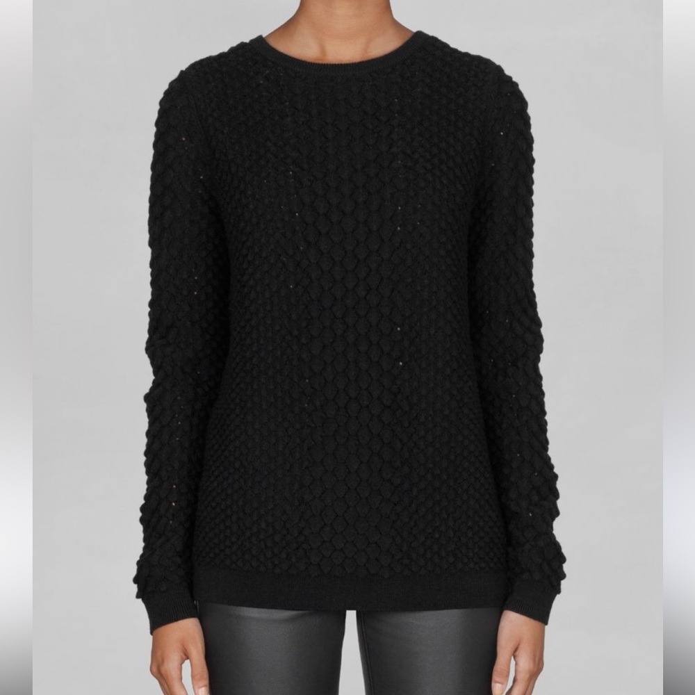 & other stories wool Black Textured Sweater medium